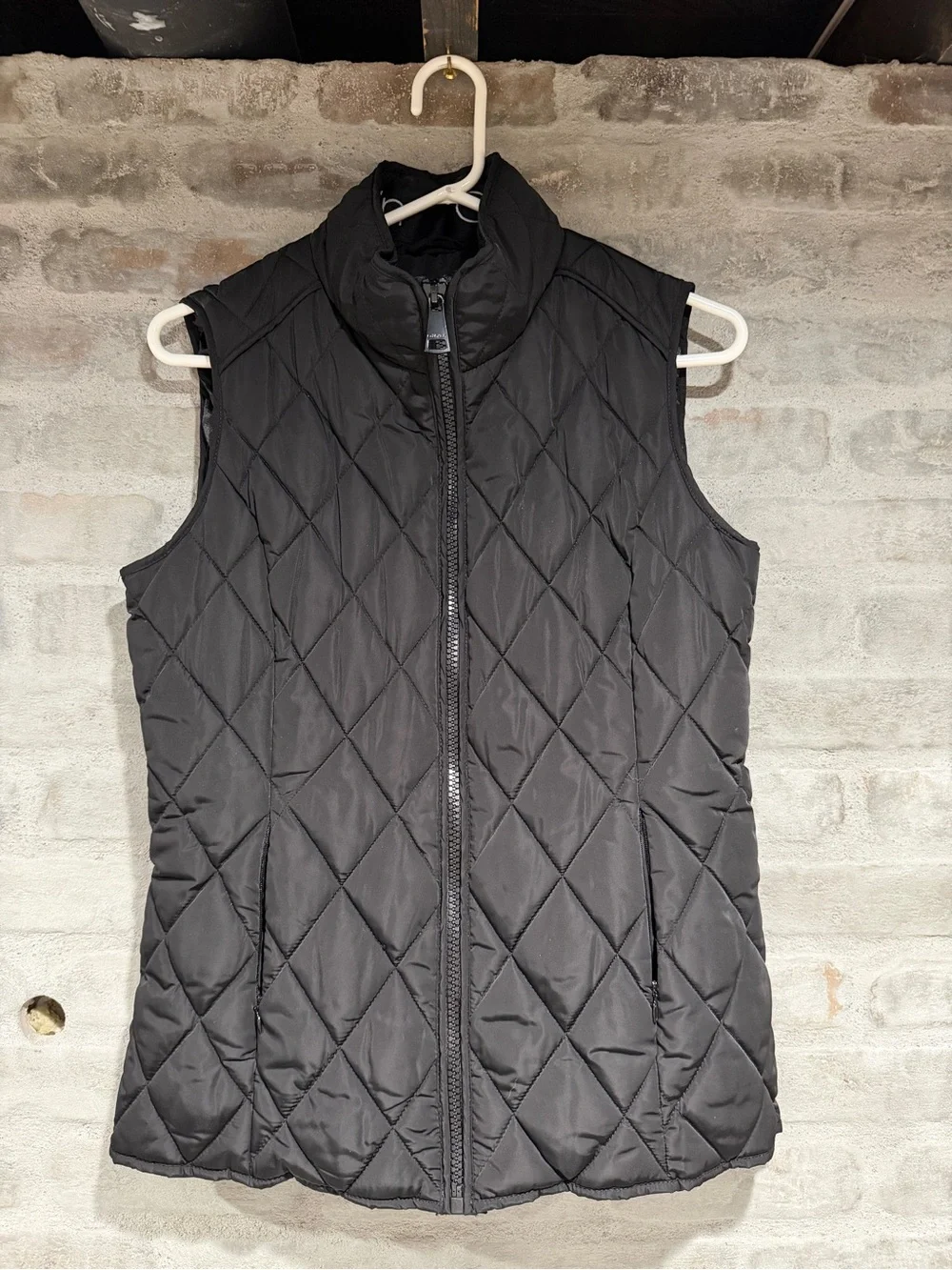 Calvin Klein Black Quilted Vest with Stand Collar